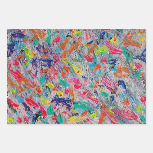 Farbliche Darstellung in Acrylfarbe Geschenkpapier Set (Vorderseite)