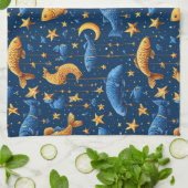 Farbliche Fischmuster Geschirrtuch (Gefaltet)