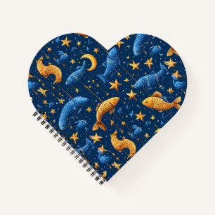 Farbliche Fischmuster Notizblock