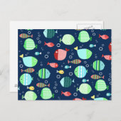 Farbliche Fischmuster Postkarte (Vorne/Hinten)