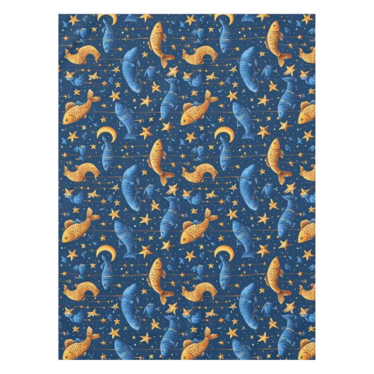 Farbliche Fischmuster Tischdecke (Vorderseite)