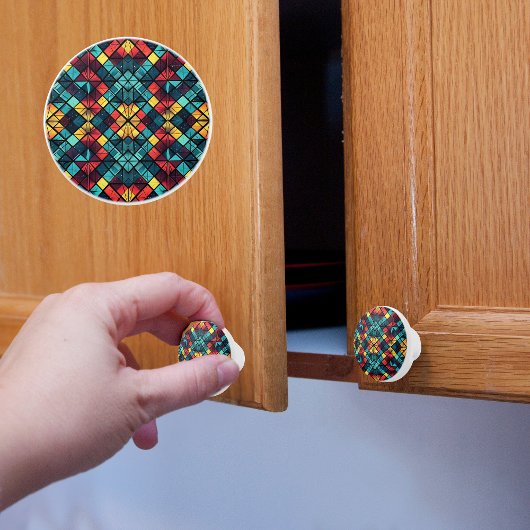 Farbliche Geometrie Keramikknauf