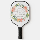 Farbliche Hochzeitsblüte Pickleball Schläger (Vorderseite)