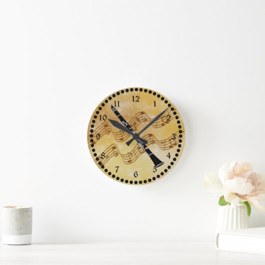 Farbliche Klarinettengestaltung Runde Wanduhr (Zuhause)