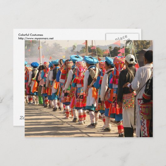 Farbliche Kostüme Postkarte (Vorne/Hinten)