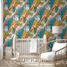 Farbliche Kunst der Gesichter - nahtloses Muster 1