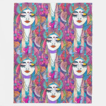 Farbliche Kunst der Gesichter - nahtloses Muster 2