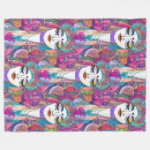 Farbliche Kunst der Gesichter - nahtloses Muster 2 Fleecedecke (Vorderseite (Horizontal))