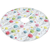 Farbliche, lustige, kreisförmige Designelemente Polyester Weihnachtsbaumdecke (Schrägansicht)