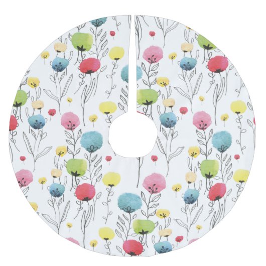Farbliche, lustige, kreisförmige Designelemente Polyester Weihnachtsbaumdecke (Vorderseite)