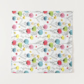 Farbliche, lustige, kreisförmige Designelemente Wandteppich (Vorderseite (Horizontal))