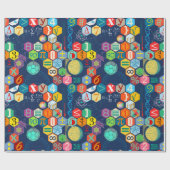 Farbliche Mathematik (blau) Geschenkpapier (Flach)