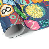 Farbliche Mathematik (blau) Geschenkpapier (Rolleneckpunkt)