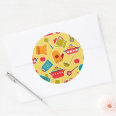 Farbliche Muster der Küchengeräte Runder Aufkleber (Umschlag)