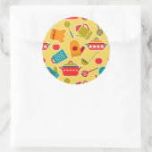 Farbliche Muster der Küchengeräte Runder Aufkleber (Tasche)