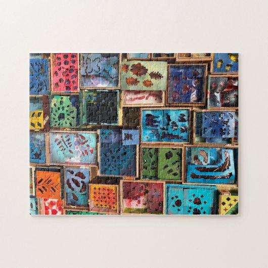 Farbliche Rahmen Puzzle (Horizontal)