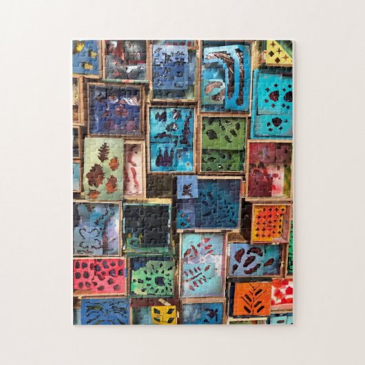 Farbliche Rahmen Puzzle (Vertikal)