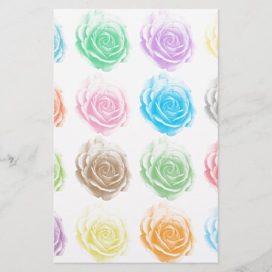 Farbliche Rose Briefpapier (Vorderseite)