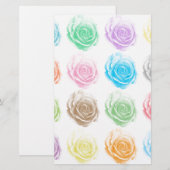Farbliche Rose Briefpapier (Vorne/Hinten)
