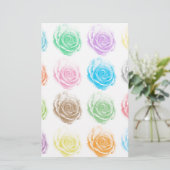 Farbliche Rose Briefpapier (Stehend Vorderseite)