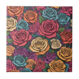 Farbliche Rose Fliese