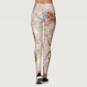 Farbliche Rose und Blumenmuster Leggings (Rückseite)