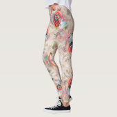 Farbliche Rose und Blumenmuster Leggings (Links)