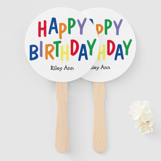 Farbliche Sitte Geburtstag Fächer (Vorne und Hinten)