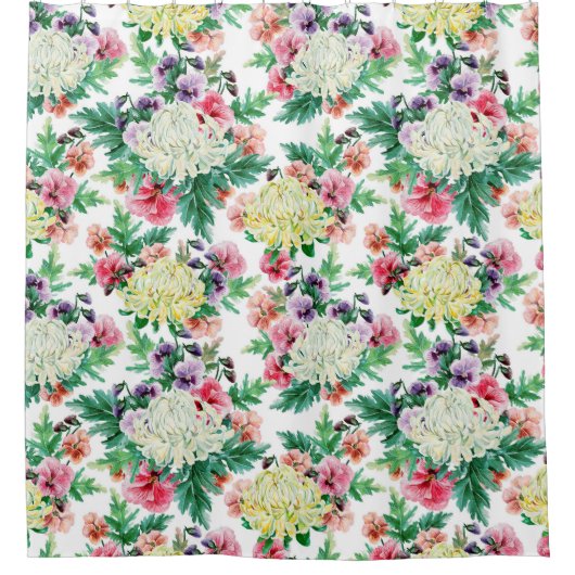 Farbliche Sommermuster der Blume Duschvorhang (Vorderseite)