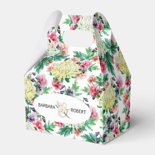 Farbliche Sommermuster der Blume Geschenkschachtel (Rückseite)