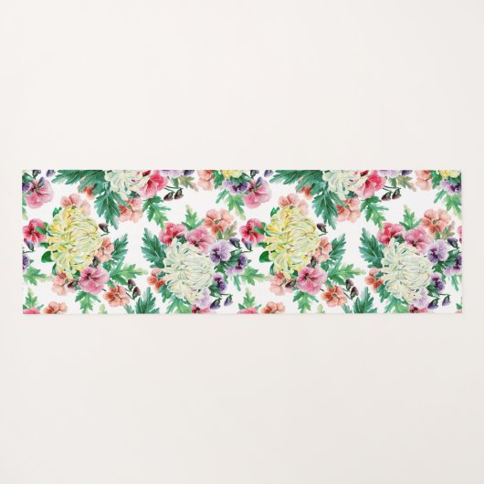 Farbliche Sommermuster der Blume Yogamatte (Rückseite (Horizontal))