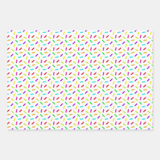 Farbliche Sprinklermuster Geschenkpapier Set (Vorderseite)