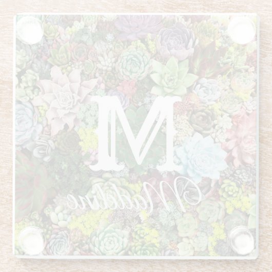 Farbliche Sukkulente Glasuntersetzer (Rückseite)