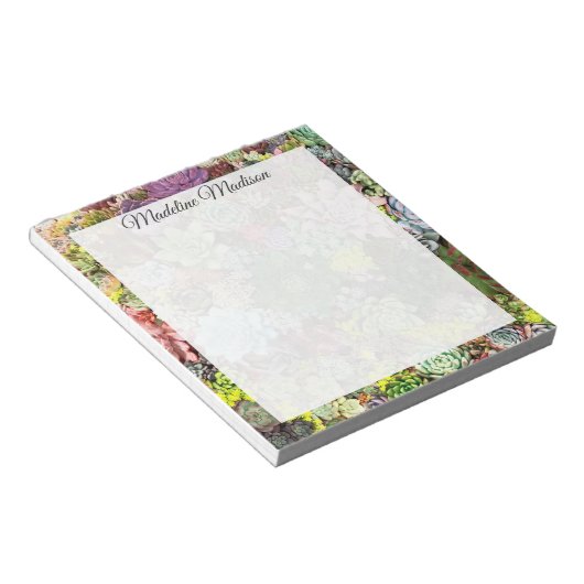 Farbliche Sukkulente Notizblock (angewinkelt)