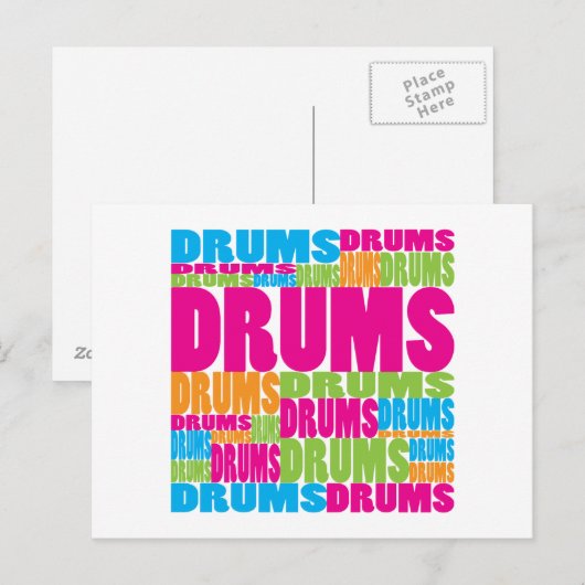 Farbliche Trommeln Postkarte (Vorne/Hinten)