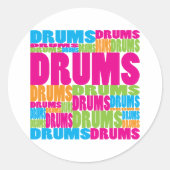 Farbliche Trommeln Runder Aufkleber (Vorderseite)