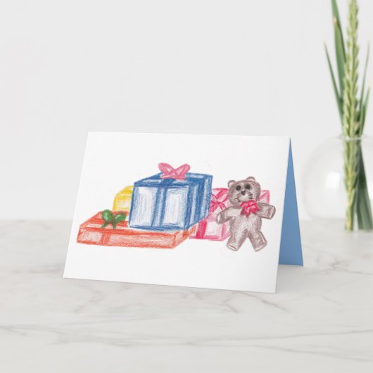 Farbliche Weihnachtsgeschenke Feiertagskarte (Vorderseite)