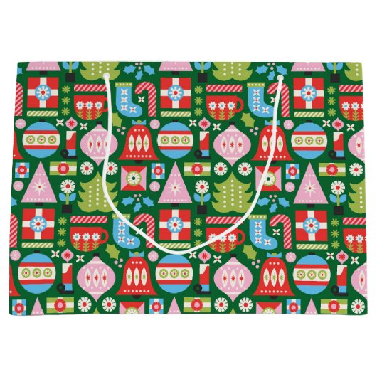 Farbliche Weihnachtsgeschenke Große Geschenktüte (Vorderseite)