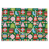 Farbliche Weihnachtsgeschenke Große Geschenktüte (Rückseite)