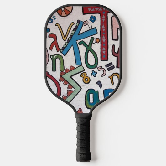 Farblicher griechischer Brief Pickleball Schläger (Vorderseite)