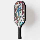 Farblicher griechischer Brief Pickleball Schläger (Links)