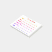 Farblicher Hall Pass Post-it Klebezettel (angewinkelt)