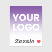 Farblicher Hintergrund | Weiße Farbe und Ihr Logo Aufkleber (Blatt)