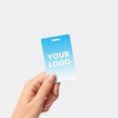 Farblicher Hintergrund | Weiße Farbe und Ihr Logo Ausweis (Handheld)