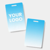 Farblicher Hintergrund | Weiße Farbe und Ihr Logo Ausweis (Vorder- & Rückseite)