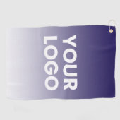 Farblicher Hintergrund | Weiße Farbe und Ihr Logo Golfhandtuch (Horizontal)