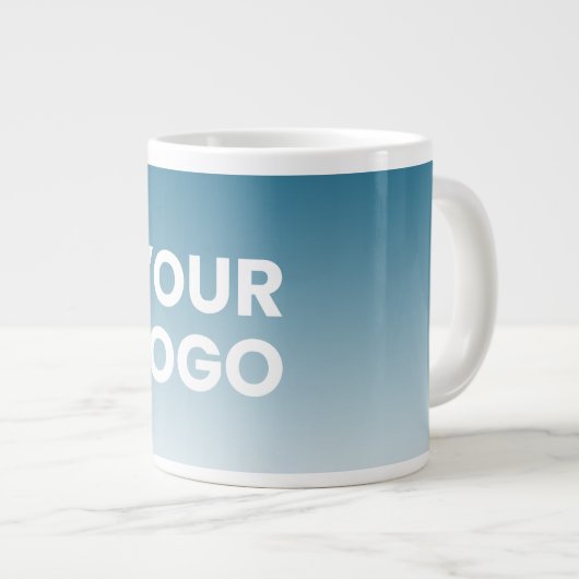 Farblicher Hintergrund | Weiße Farbe und Ihr Logo Jumbo-Tasse (Vorderseite Rechts)