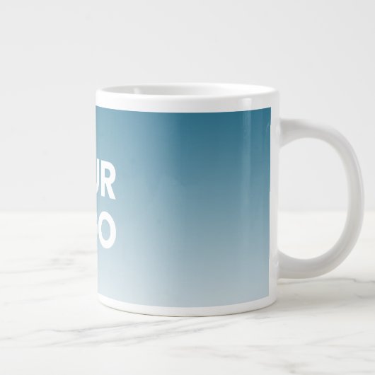 Farblicher Hintergrund | Weiße Farbe und Ihr Logo Jumbo-Tasse (Rechts)