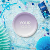 Farblicher Hintergrund | Weiße Farbe und Ihr Logo Pappteller (Party)