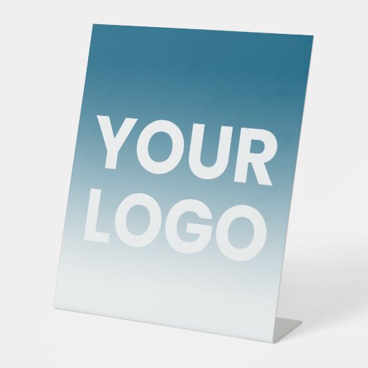 Farblicher Hintergrund | Weiße Farbe und Ihr Logo Sockelschild (Vorderseite)